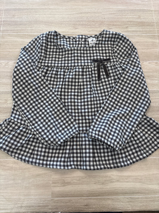 NWT 4T Black/White Gingham Long Sleeve
