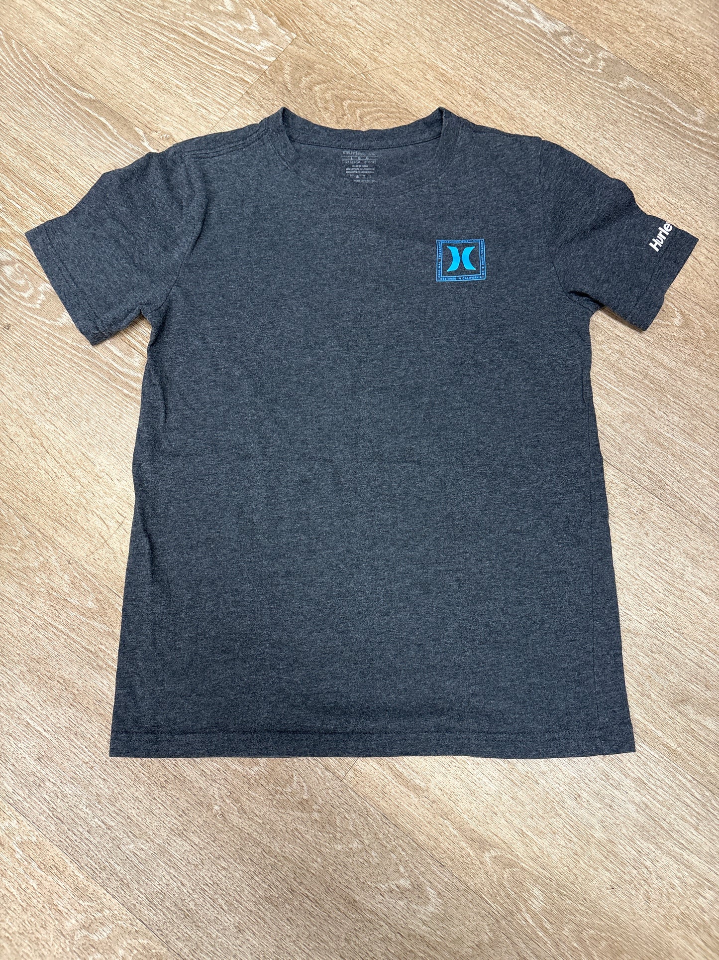 12 Hurley Charcoal Grey Blue Graphic Tee
