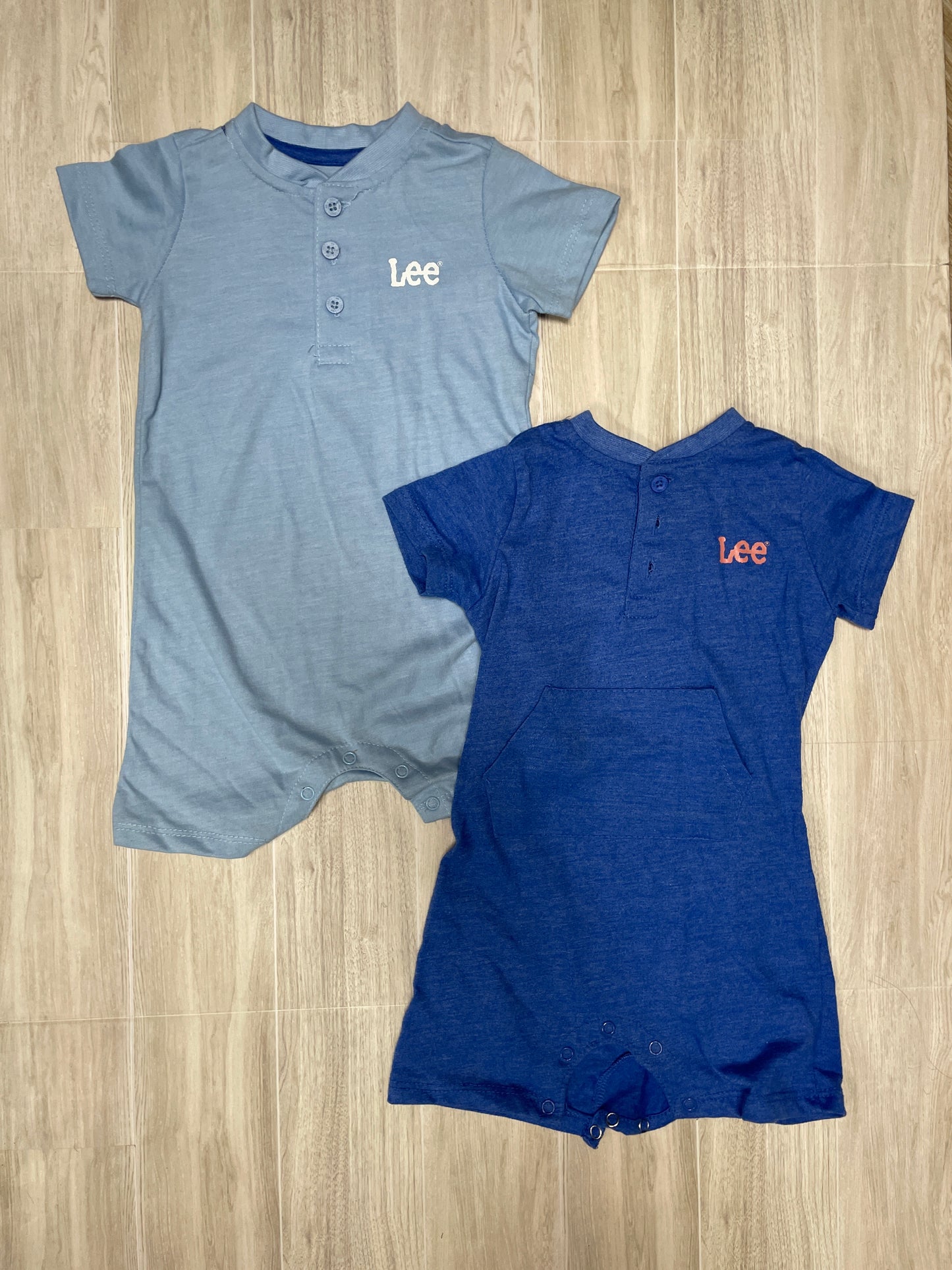 18m LEE Blue 2 Pack Shortie Rompers