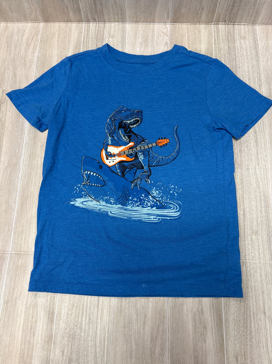 6/7 Blue Dino Shark Graphic Tee