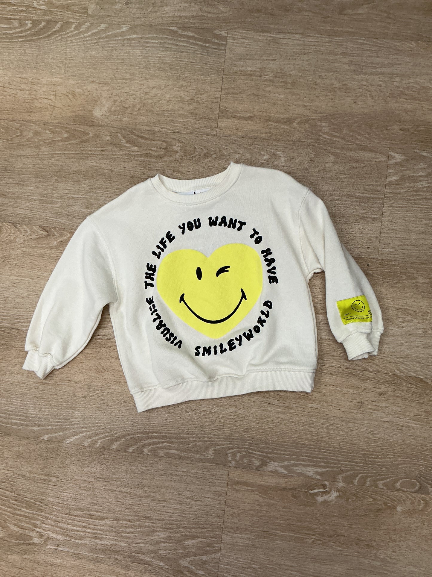 2T Zara Smiley World Crewneck