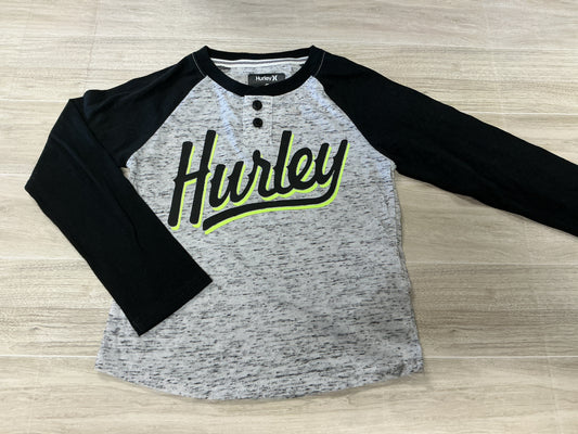 NWT 3T Hurley Heathered Grey Button Graphic Shirt