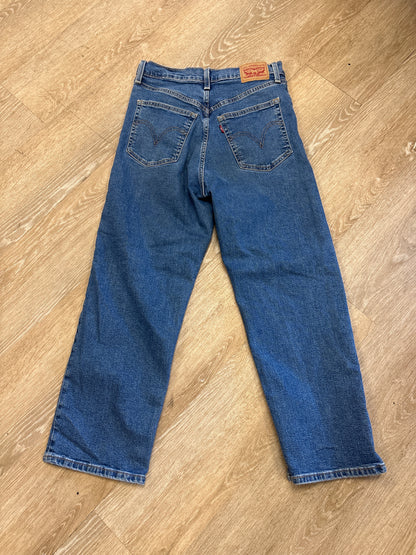 Womens 29 Levis Ribcage Straight Ankle Denim Pants - Medium Wash