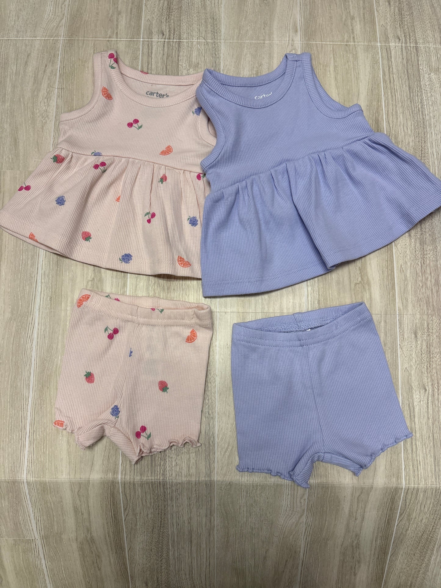 NWT Newborn 4 Piece Tank + Biker Shorts Set