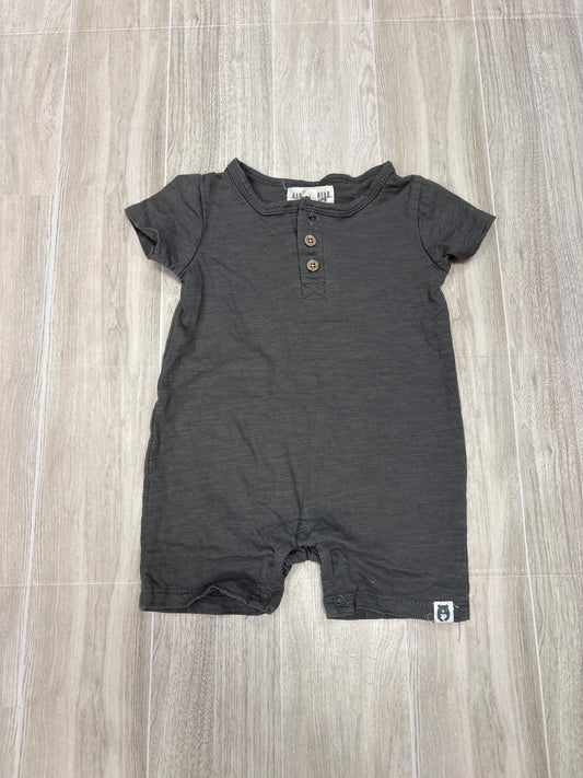 3-6m Rabbit + Bear Charcoal Shortie Romper