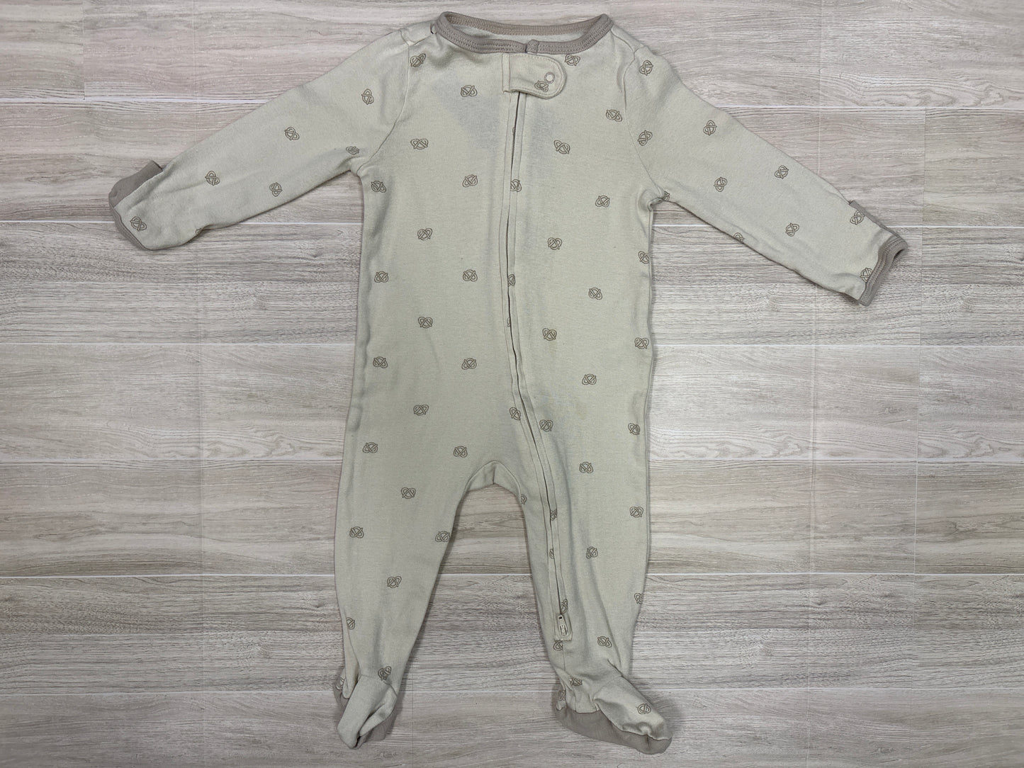 6-9m Nuetral Colored Footie Pajama 2 Pack