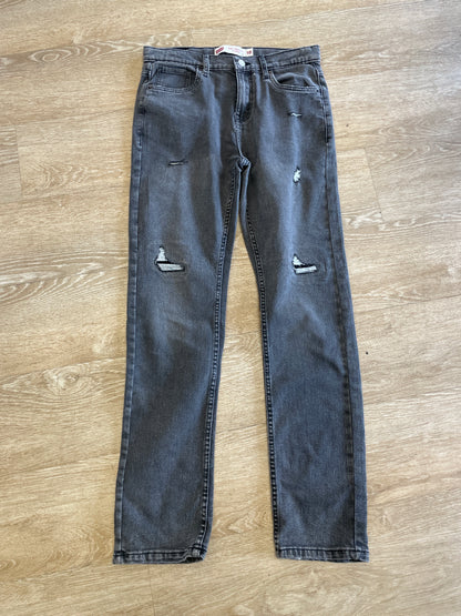 Womens 18 Black Distressed Denim