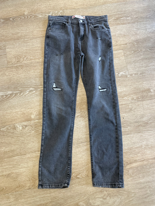 Womens 18 Black Distressed Denim