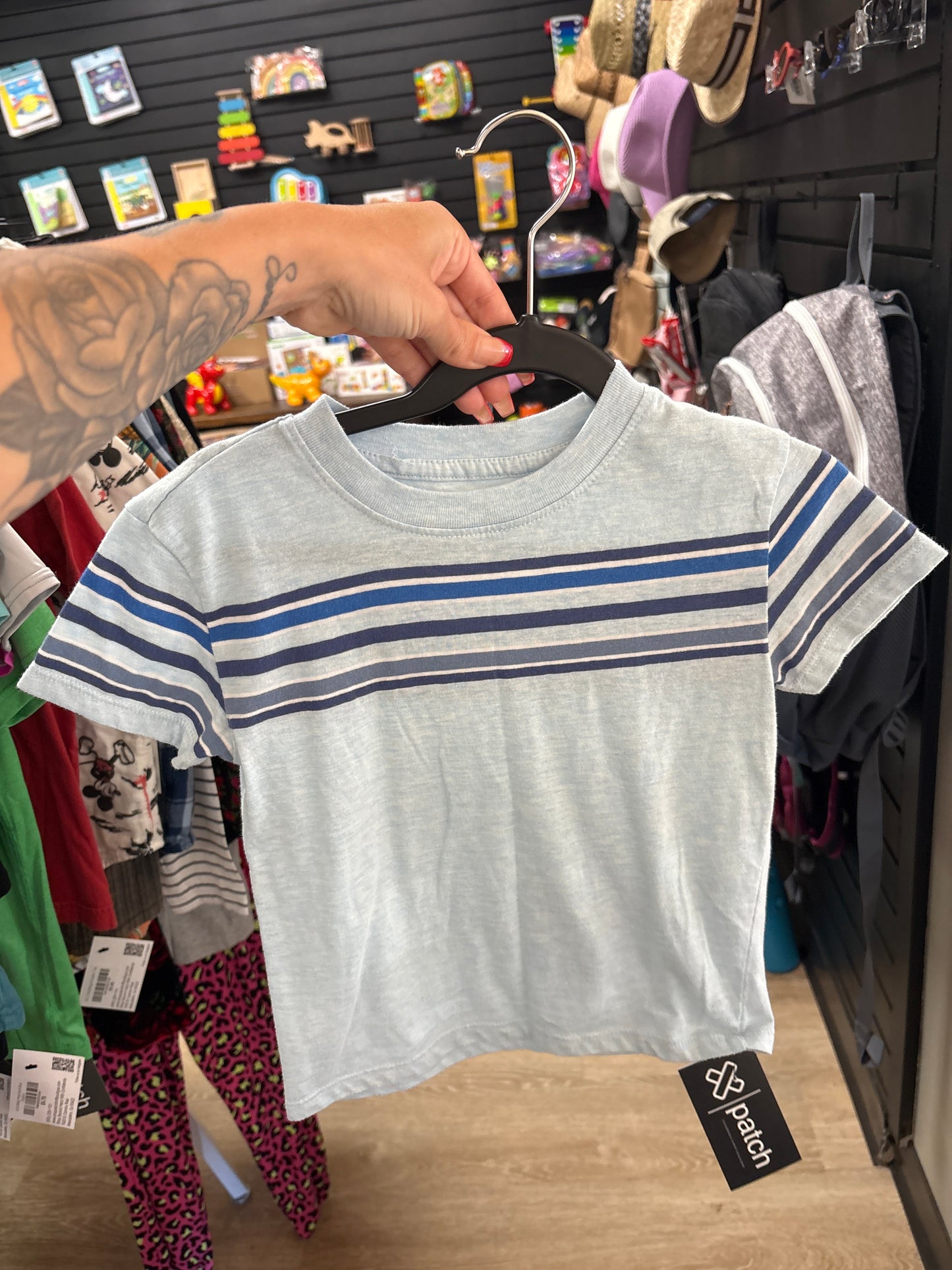 3T Heathered Blue Striped Shirt