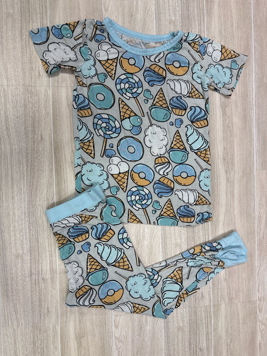 18-24m Little Sleepies Blue Sweet Treats 2 Piece Lounge Set