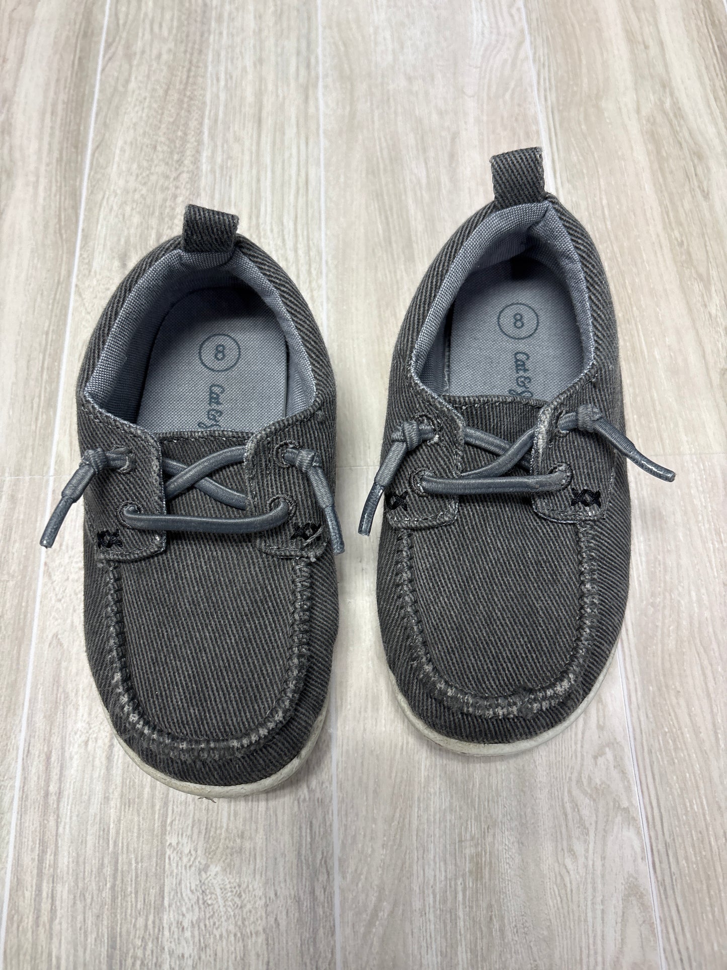 8c Grey Slip On Boat Shoes