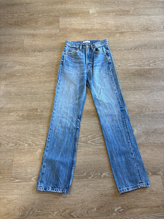 Womens 0 Zara Light Wash High Rise Denim Pant