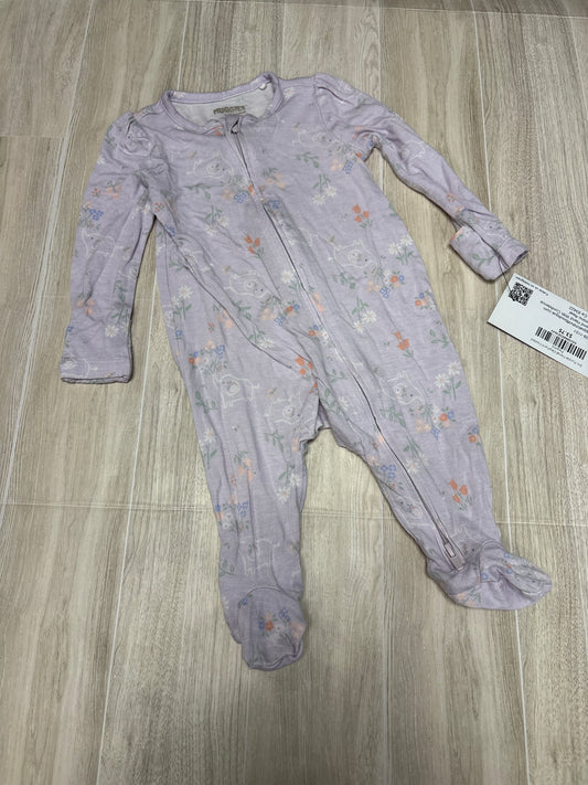 3m Purple Floral Elephant Footed Pajama