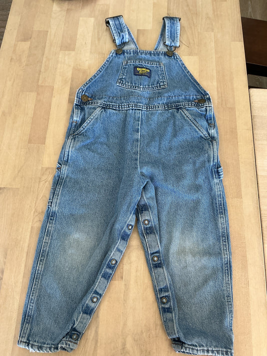VINTAGE 4T OshKosh Button Light Wash Overall