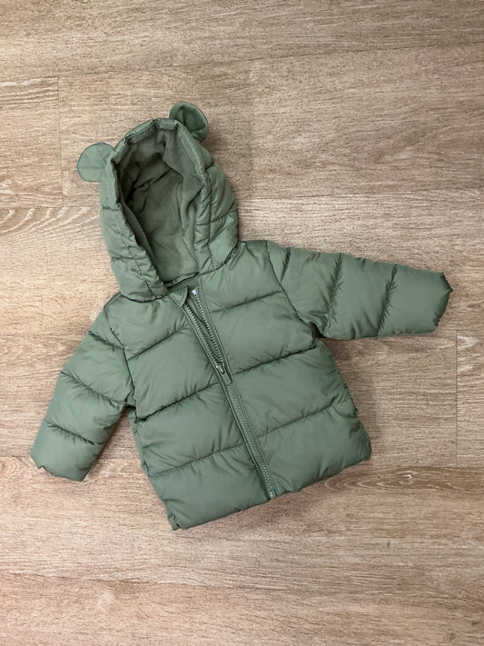 6-12m Mint Puffer Jacket with Ears
