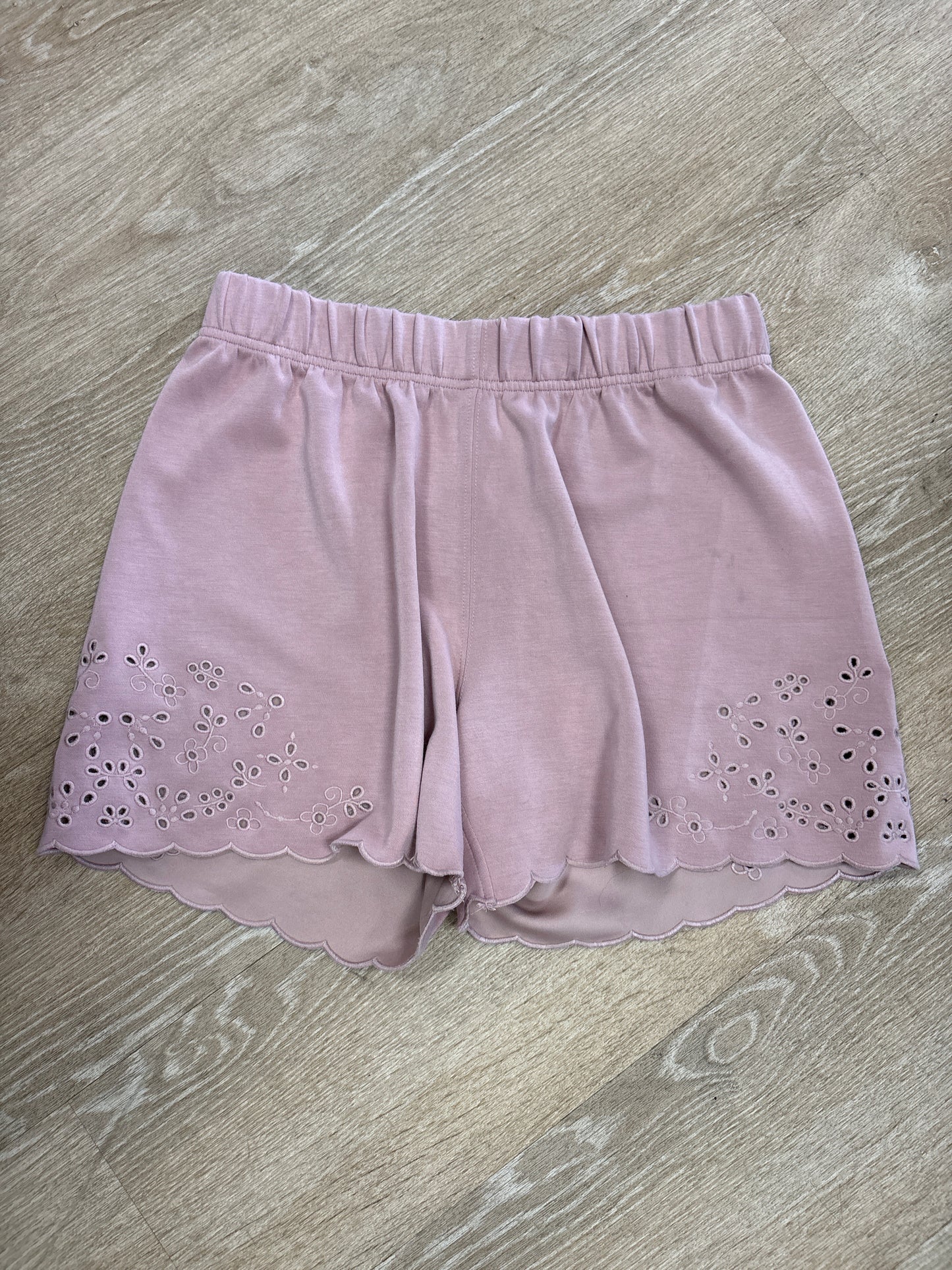 Womens Small Light Mauve Eyelet Detail Flowy Short