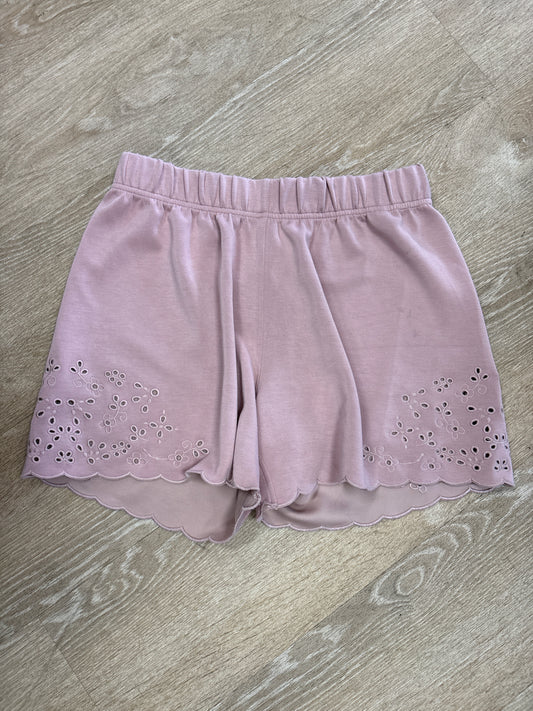Womens Small Light Mauve Eyelet Detail Flowy Short