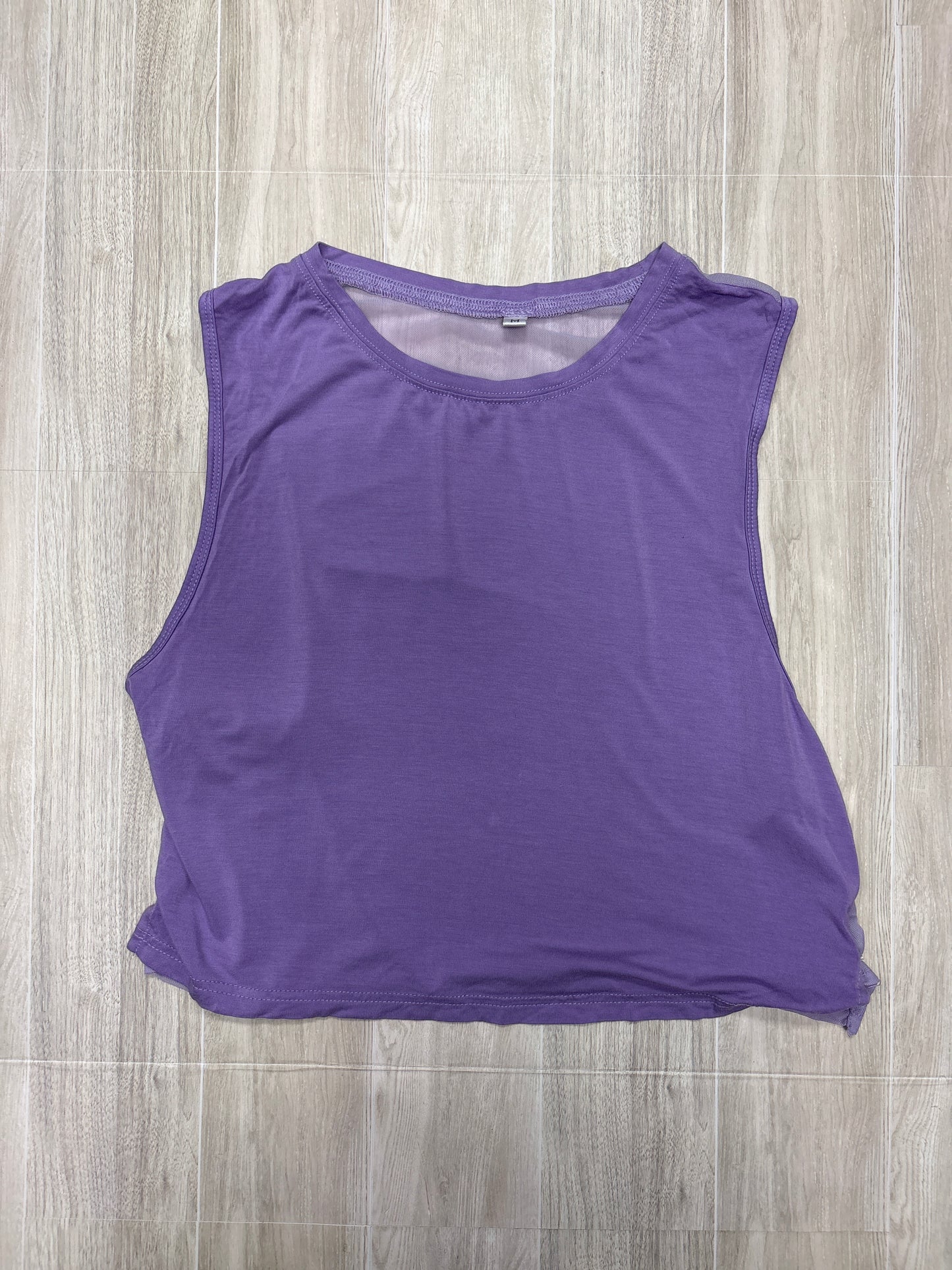 Womens Medium Lavender Sheer Back Tank