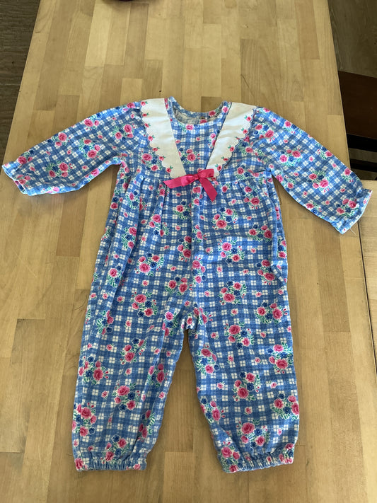 VINTAGE 18m Rose Plaid Jumpsuit