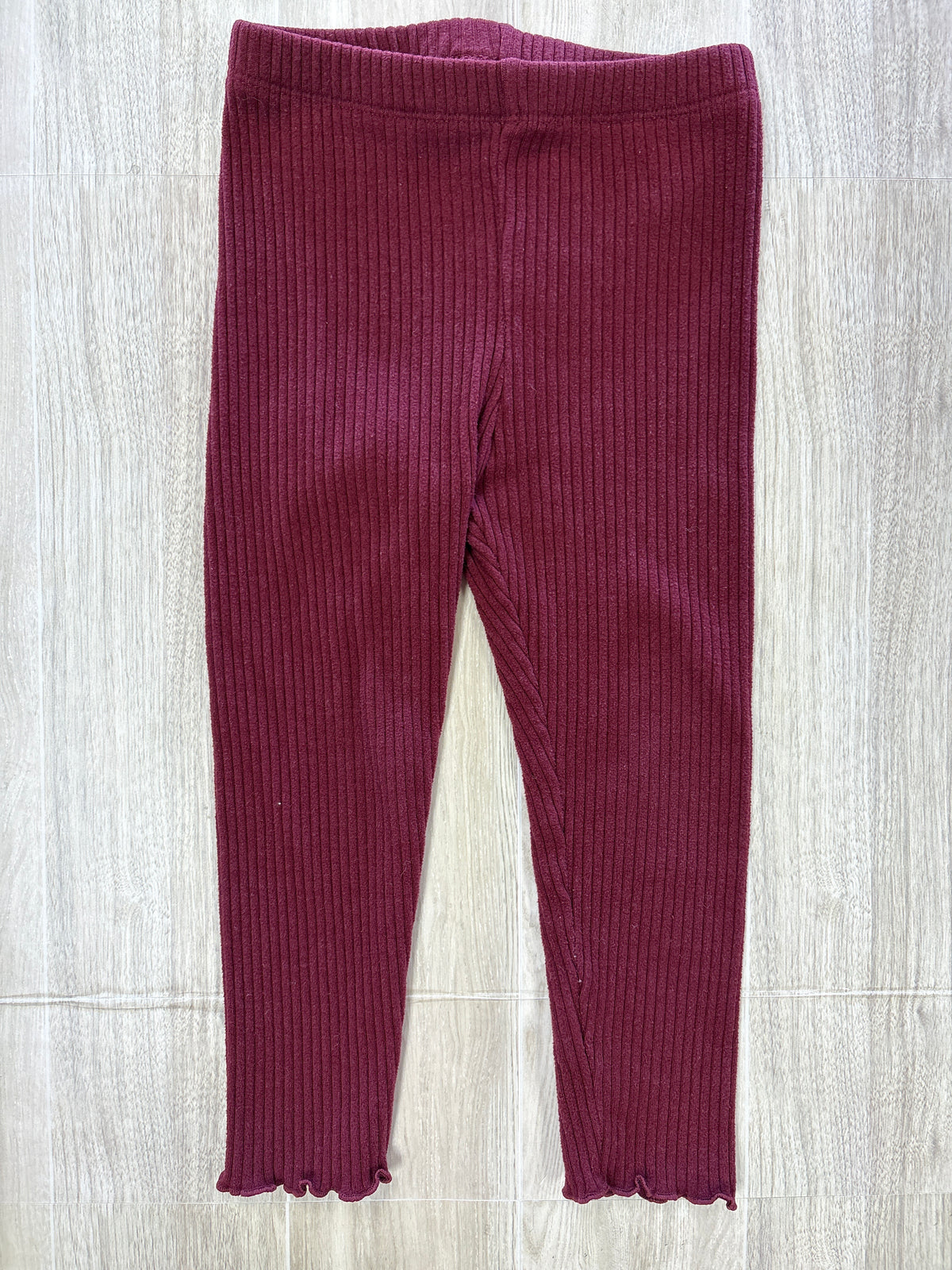 2T Maroon Ribbed Legging