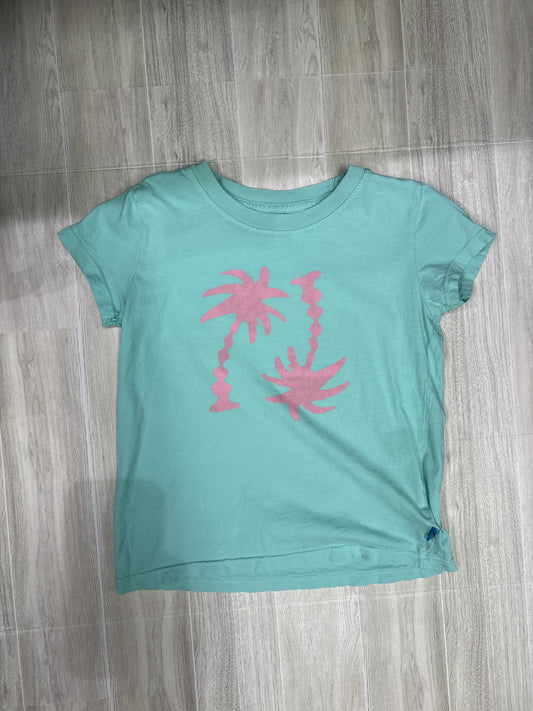 8 Mint Shirt with Pink Palm Trees Graphic Shirt - 100% Cotton