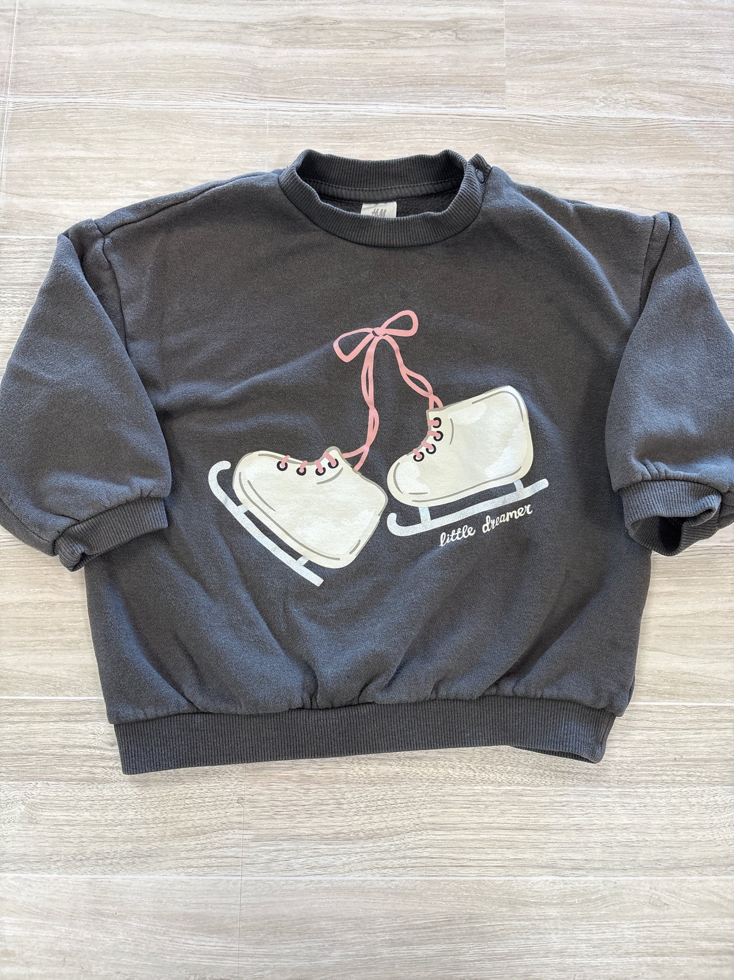 2T Charcoal Grey Ice Skate Graphic Crewneck