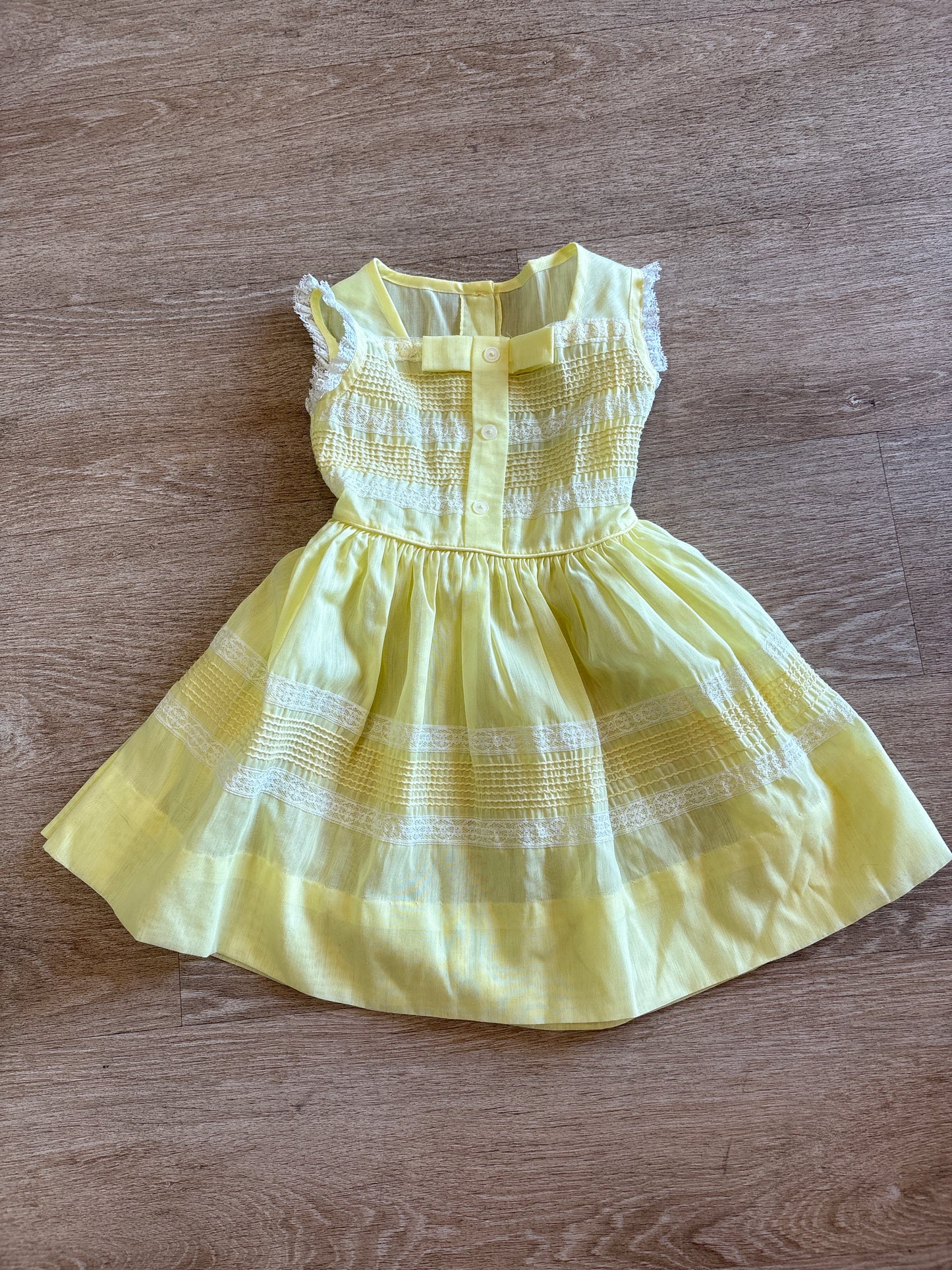 3T Vintage Yellow Laced Tank Dress