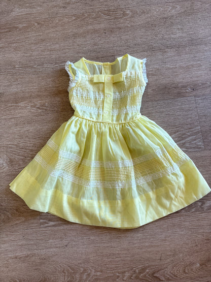 3T Vintage Yellow Laced Tank Dress
