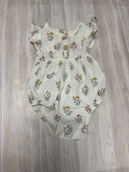 3-6m Off White Floral Tank Onesie