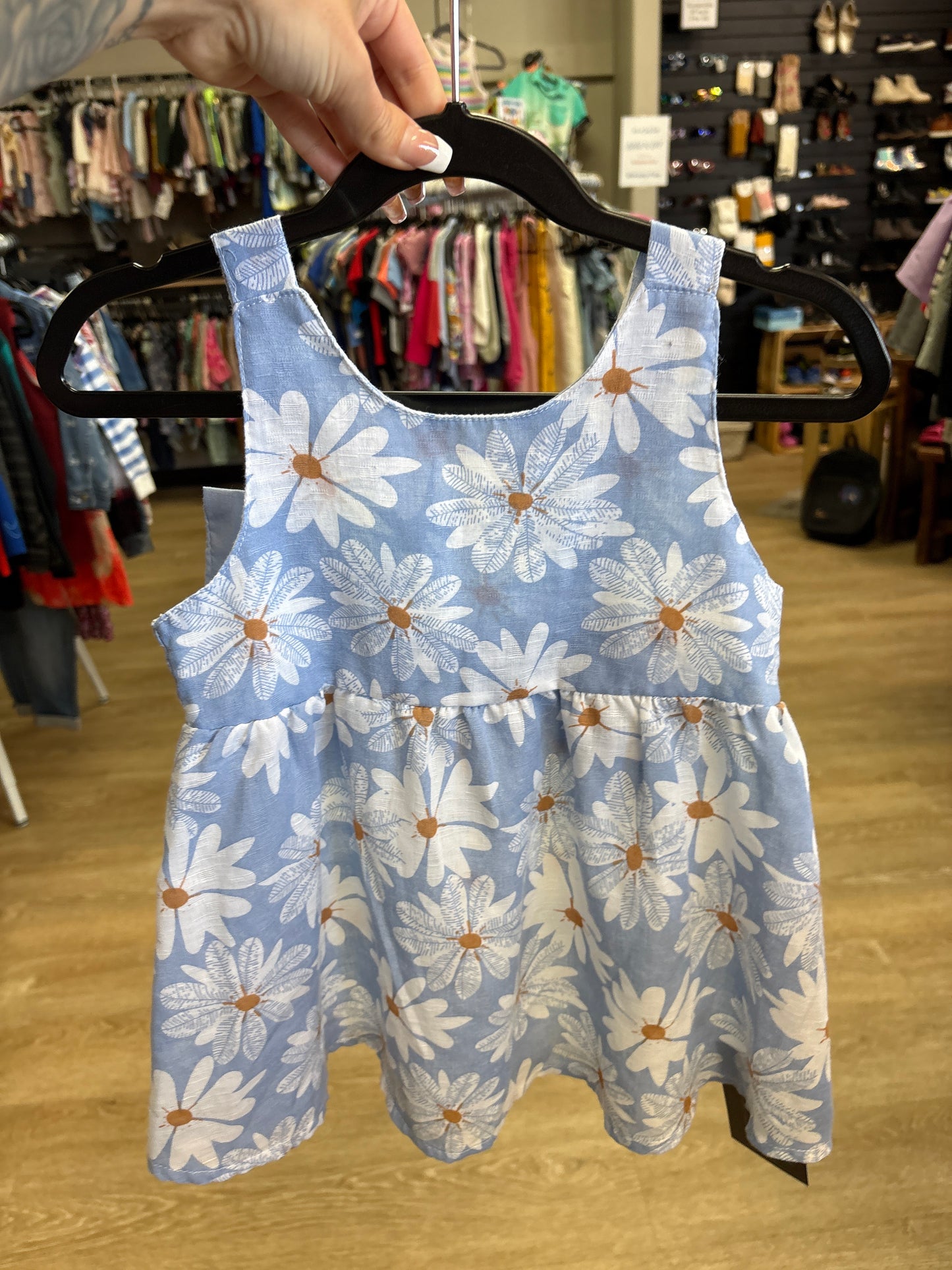 3T Blue Floral Tank Dress