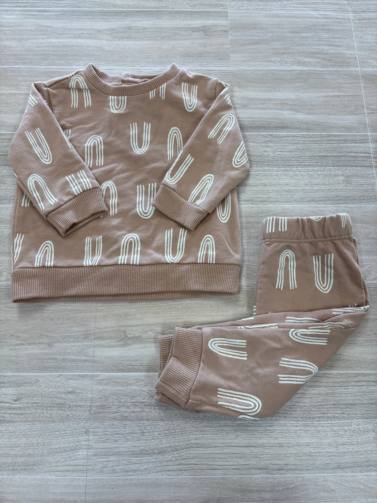 6m Tan Rainbows PL Baby 2 Piece Set