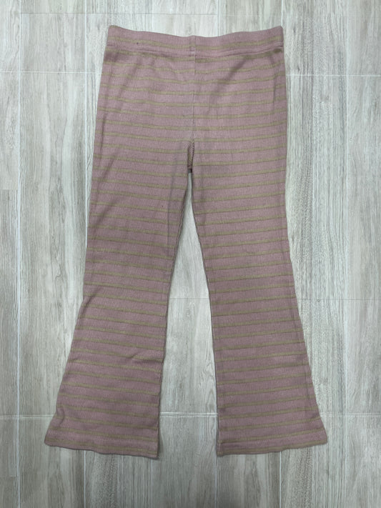 6 Pink Striped Ribbed Flare Pant