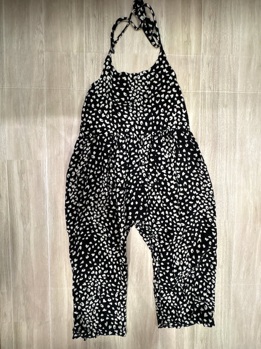 4T Baileys Blossoms Black/White Leopard Halter Jumper