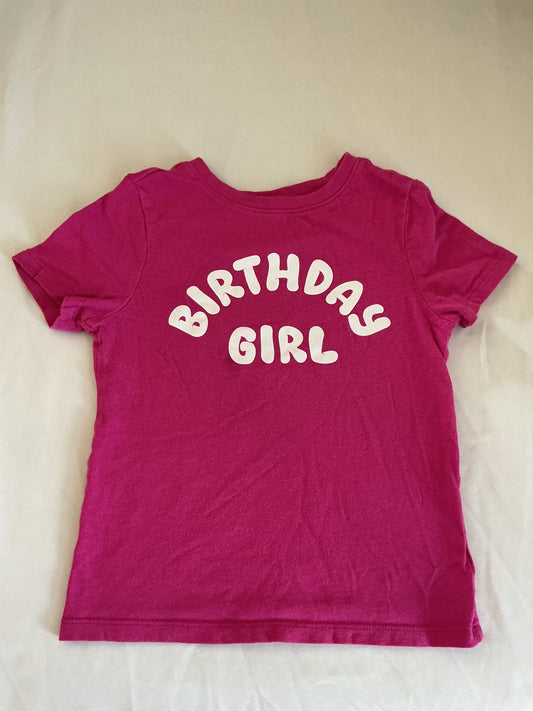 5T Pink Birthday Girl Tee