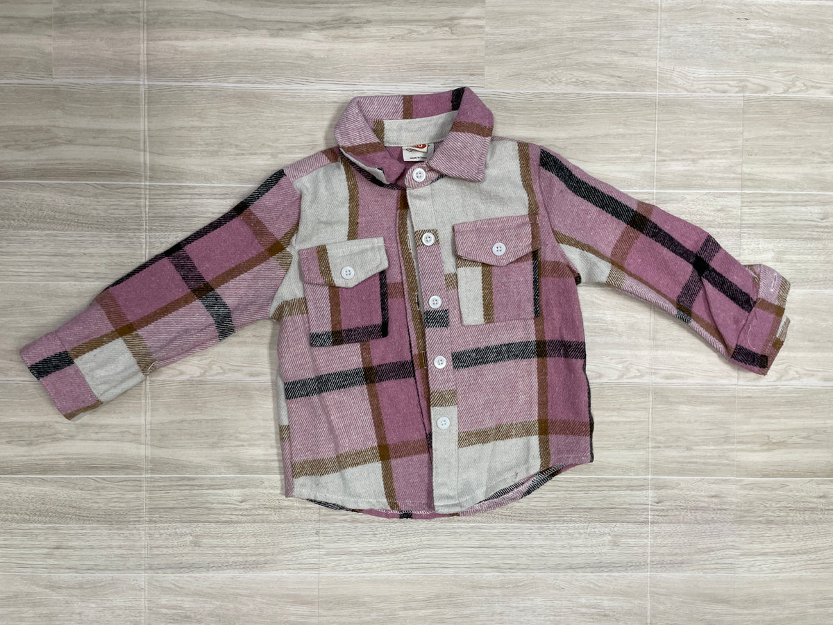 12-18m Pink Plaid Shacket