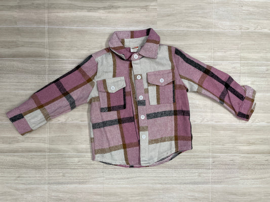 12-18m Pink Plaid Shacket