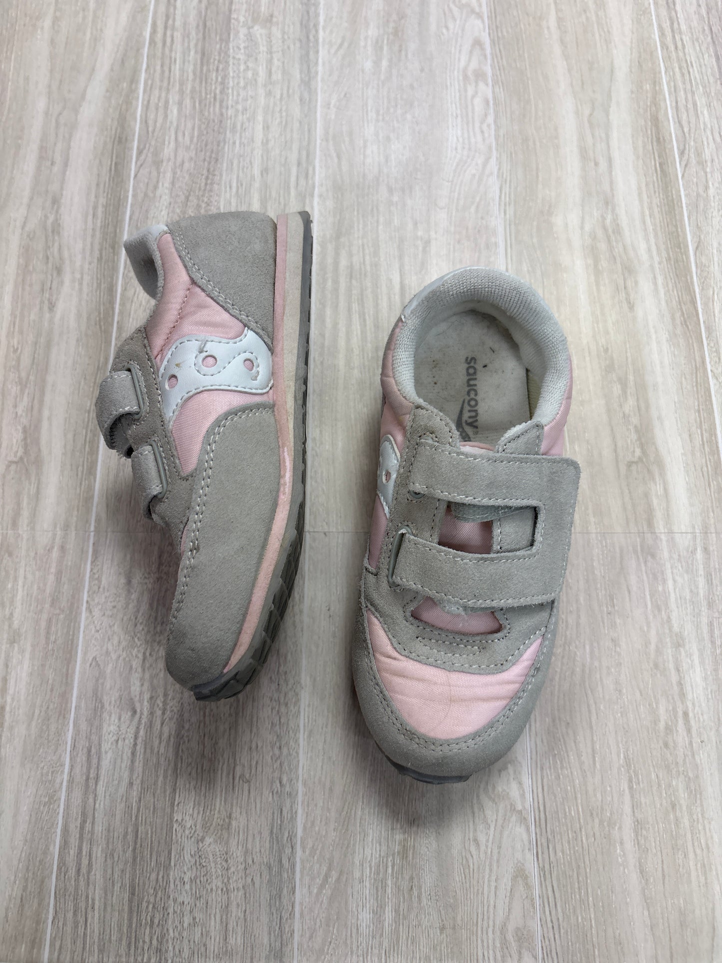 11.5c Pink/Grey Velcro Shoes