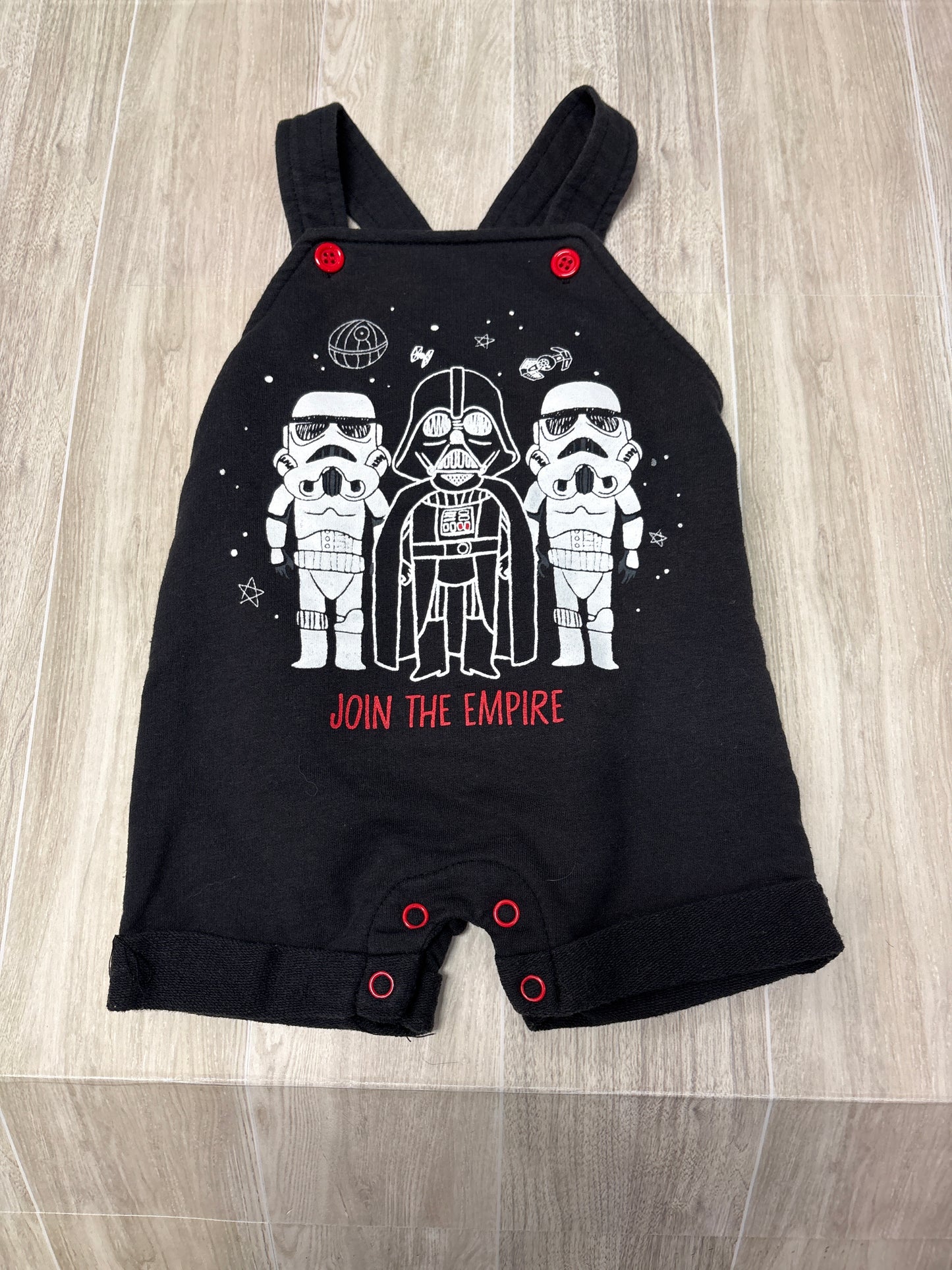 3-6m Star Wars Black Shortie Overall