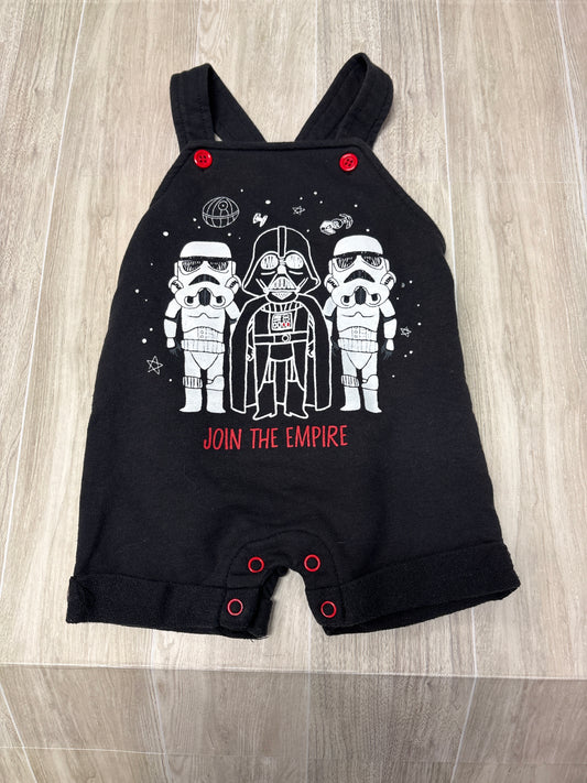 3-6m Star Wars Black Shortie Overall