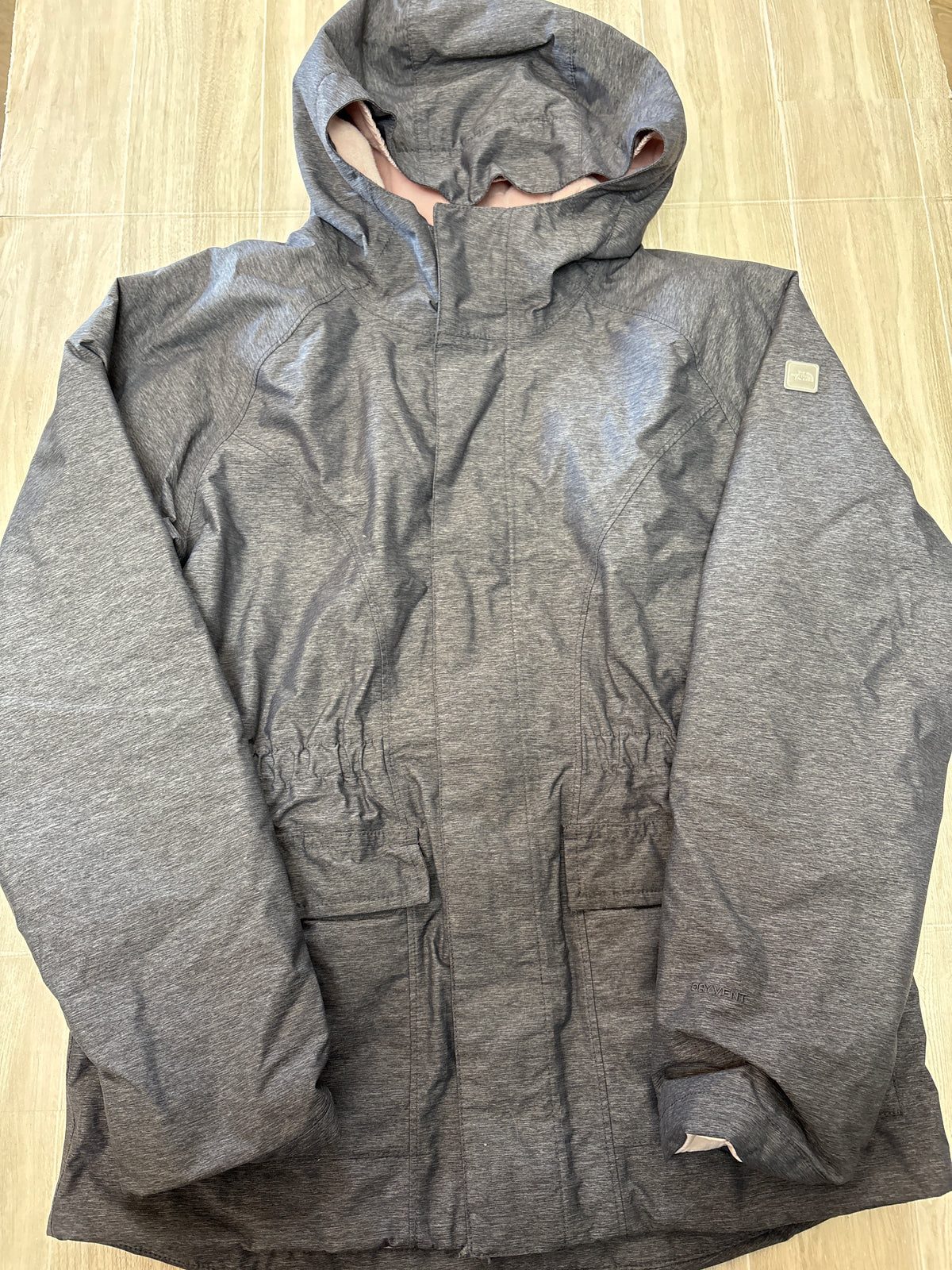 10/12 Grey North Face Fur Lined Snow Jacket