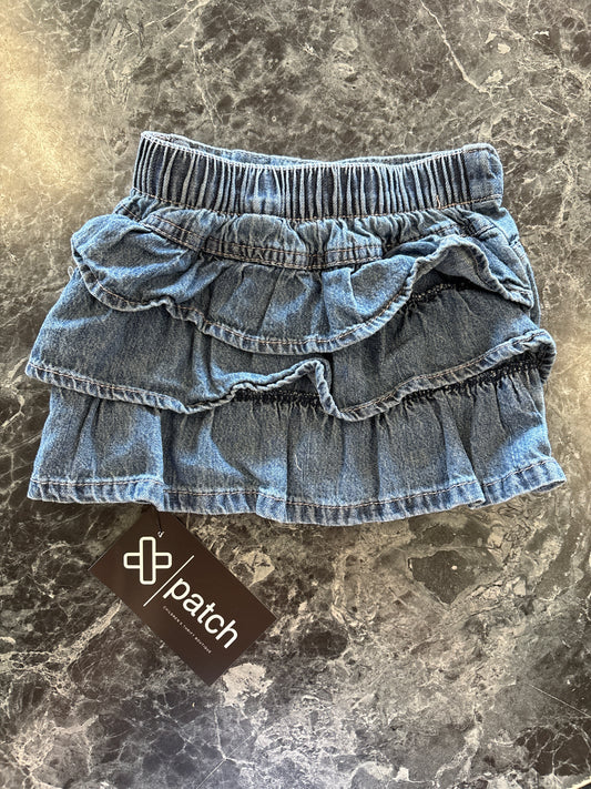 6-9m Denim Ruffled Skirt
