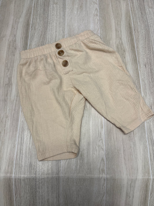 3-6m Cream Ribbed Button Pant