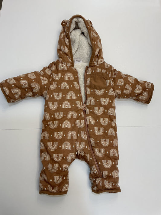 0-3m Brown Rainbow Cozy Romper