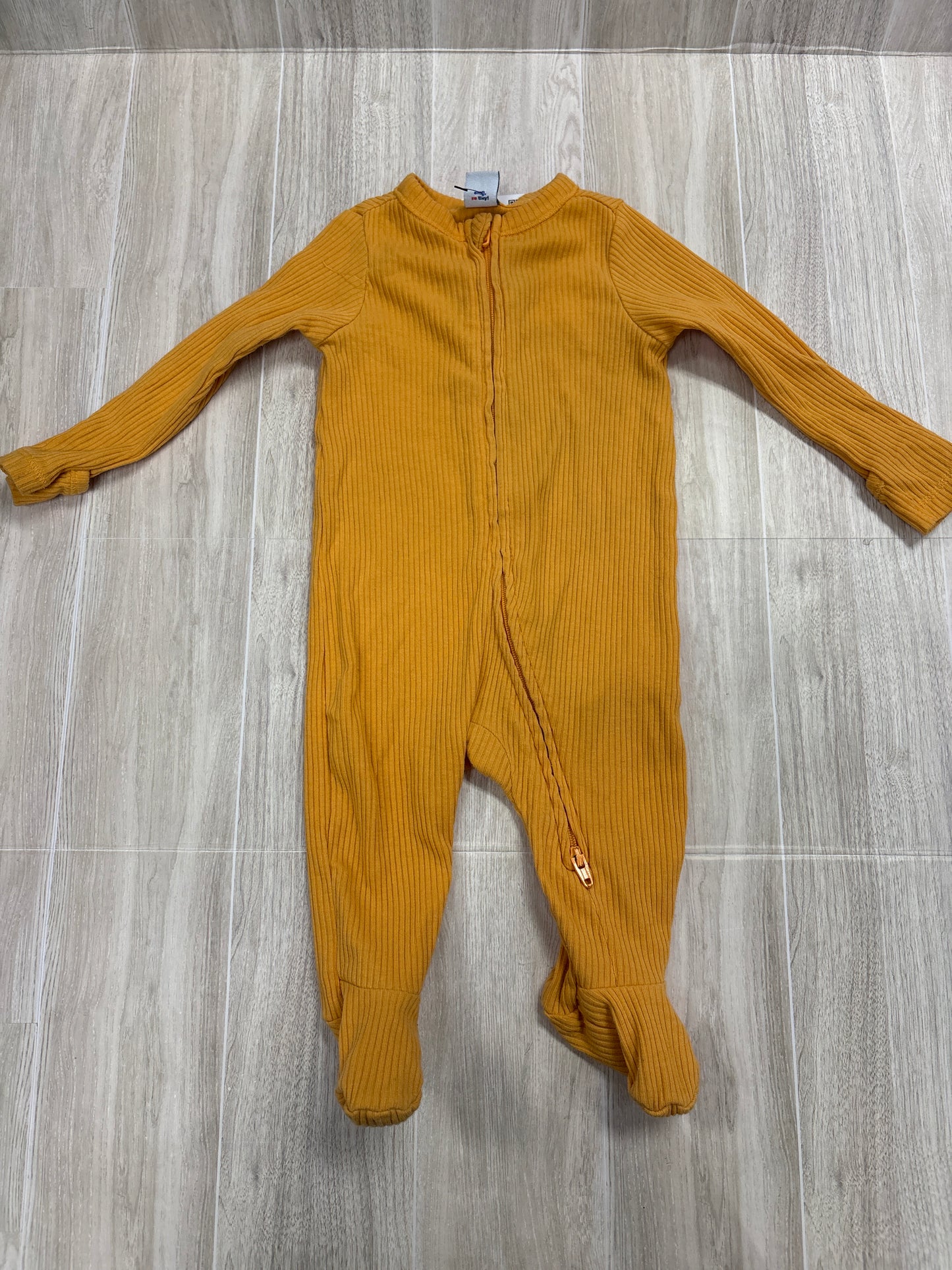 0-3m Orange Ribbed Pajama