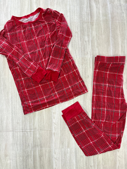 7/8 Mebie Baby Red Plaid Pajama Set