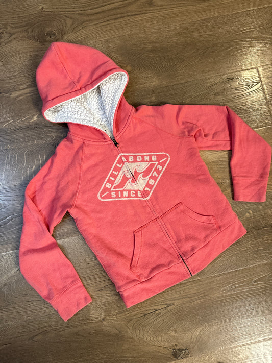 10/12 Billabong Salmon Sherpa Lined Zip Up Hoodie