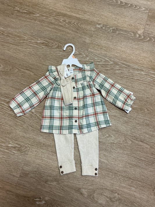 NWT 12m 3 Piece Flannel Set