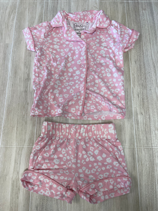 2T Pink Leopard 2 Piece Pajama Set