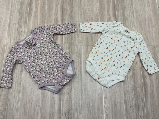 0-3m Daisy Floral Long Sleeve Onesie 2 Pack