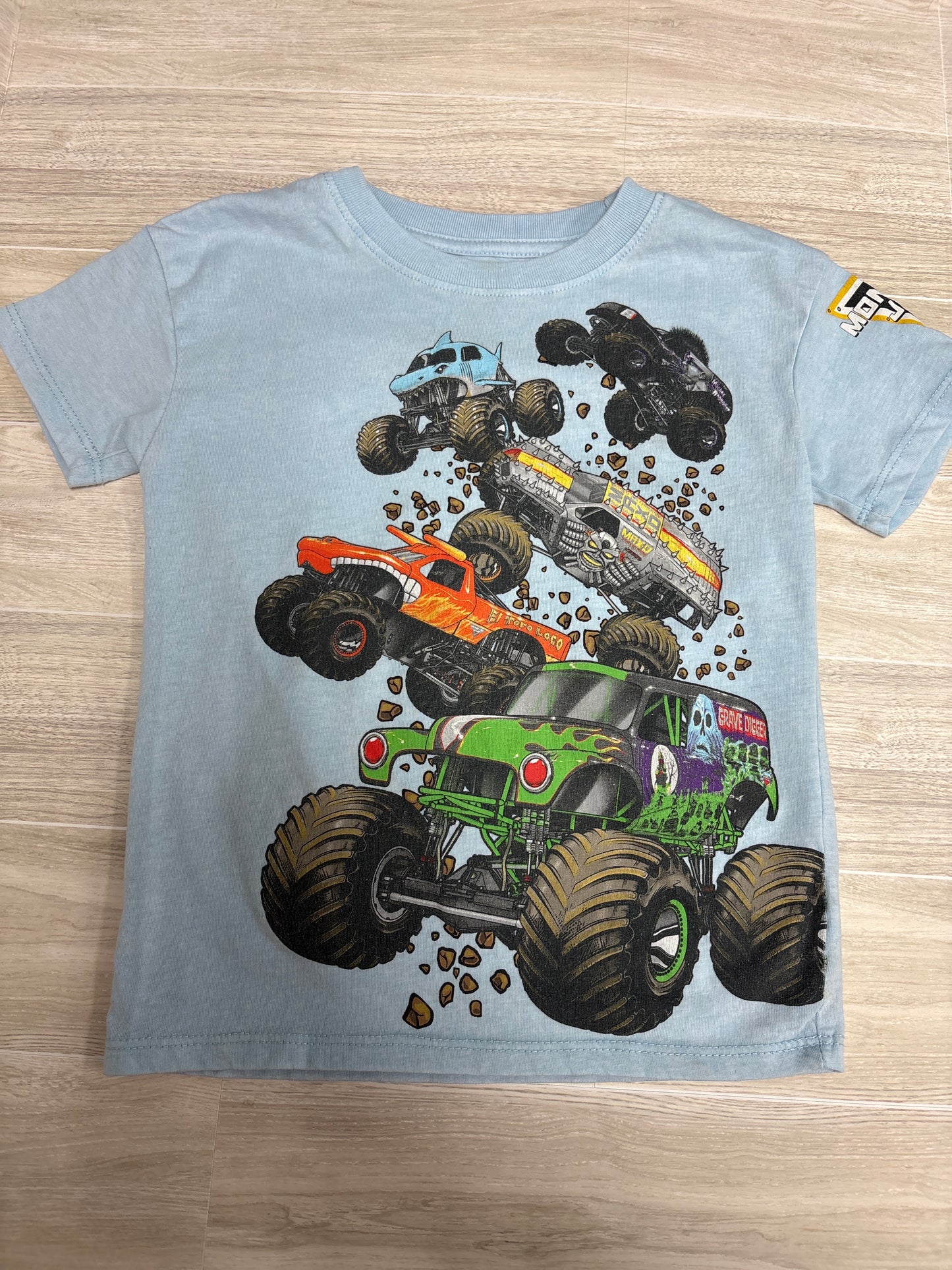 4T Monster Jam Light Blue Tee